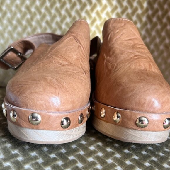 Free People x Kelsi Dagger Leather Stud Accent Cork Cushioned Norma Clogs NEW - Picture 7 of 16